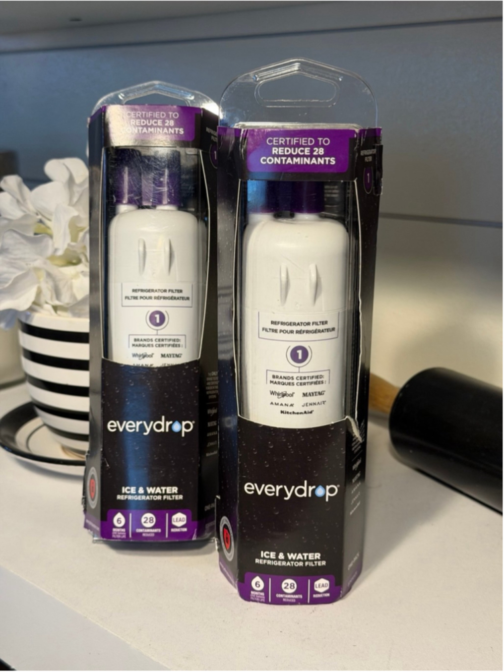 2x Everydrop EDR1RXD1 Refrigerator Water Filter 1 Whirlpool Maytag Kitchenaid